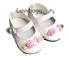 White Rosebuds Flower Girl Shoes for American Girl 18 inch or Baby Dolls