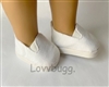 White Deck Sneakers for American Girl or Boy 18 inch Doll Shoes