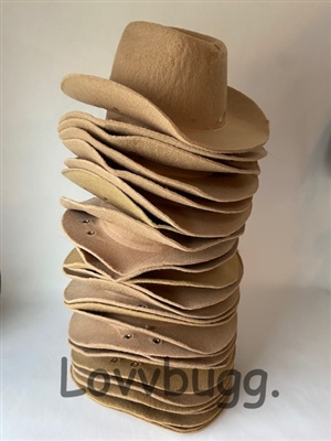 IMPERFECT Tan  Felt Western Cowboy Hat for 18 inch American Girl or Boy Doll Clothes Accessory