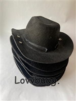 IMPERFECT Black  Felt Western Cowboy Hat for 18 inch American Girl or Boy Doll Clothes Accessory