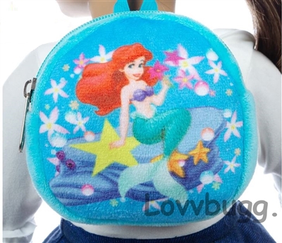 Little Mermaid Backpack for 18 inch American Girl and Baby Dolls like Bitty Baby and Baby Born
