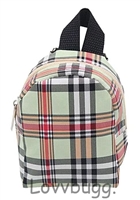 Almost-Designer Plaid Backpack for 18 inch American Girl and Bitty Baby Born Doll School Supplies Accessory