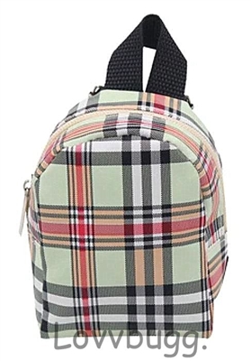 Almost Designer Plaid Backpack for 18 inch American Girl and Baby Dolls like Bitty Baby and Baby Born