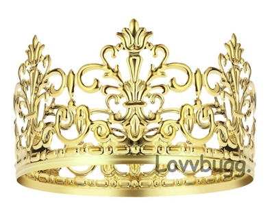 Elegant Gold Metal Crown for American Girl 18 inch Doll Clothes Costume Accessory