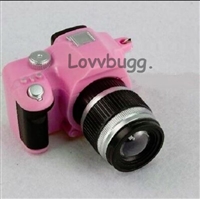 Pink Mini Camera with Light and Sound for American Girl 18 inch Doll Accessory