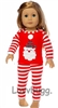 Santa's Face Pajamas for American Girl 18 inch or Bitty Baby Born Doll Clothes