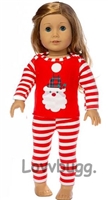 Red Stripe Holiday Christmas Santa Pajamas for American Girl 18 inch or Bitty Baby Born Doll Clothes