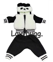 Furry Panda Hoodie  Pants Set