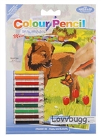 Colored Pencils with Puppy