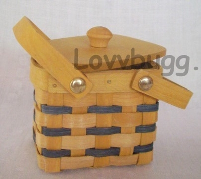 Picnic Basket with Blue Stripes