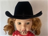 Black Velvet Cowboy Hat for Wellie Wishers Doll Clothes Accessory