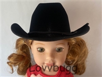Black Velvet Cowboy Hat for 14 inch Wellie Wishers Doll Clothes Accessory