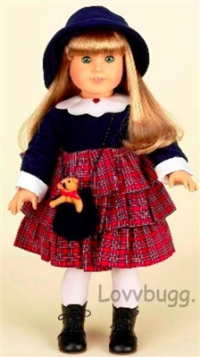 Plaid Dress Set with Teddy Bear