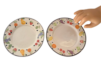 Pair of 2-inch Fruits Design Plates Handpainted for 18 inch American Girl Doll Food Dishes Accessory