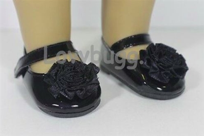Black Rosey Mary Janes