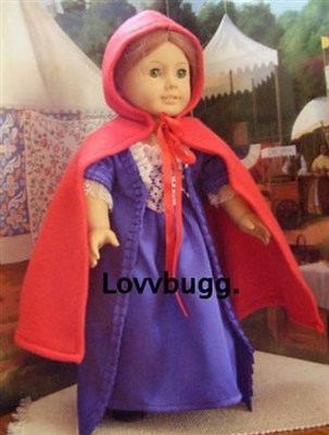 Red Cape Repro Felicity Colonial Style for American Girl 18 inch Doll Clothes