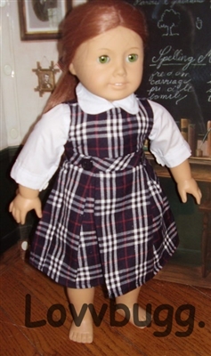 Navy School Uniform Jumper and Blouse for inch American Girl Doll Clothes