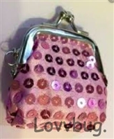 Light Pink Sequins Purse for American Girl 18 inch Doll Accessory--Free Phone!