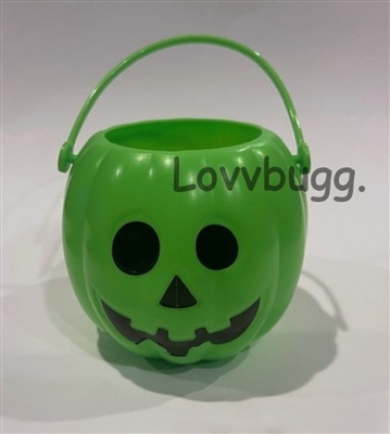 Green Pumpkin Halloween Bucket for American Girl 14 to 18 inch Doll Costume Accessory