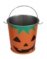 Mini Metal Orange Pumpkin Pail Jack O Lantern American Girl Doll Halloween Costume Accessory