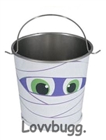 Metal Mummy Bucket Treat Pail for American Girl 18 inch or Wellie Wishers Doll Costume Accessory