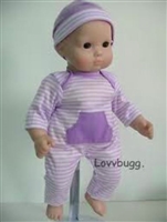Lavender Stripes Baby Onesie with Hat