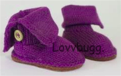 Purple Knit Boots Slippers