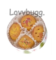 Mini Christmas Cookies in Trees Tin for American Girl 18 inch Doll Food Christmas Holiday Treats