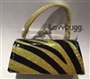 Mini Gold Glitter Zebra Purse