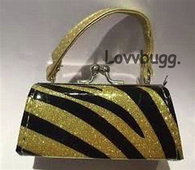 Mini Gold Glitter Zebra Purse