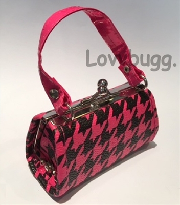 Mini Hot Pink Houndstooth Purse