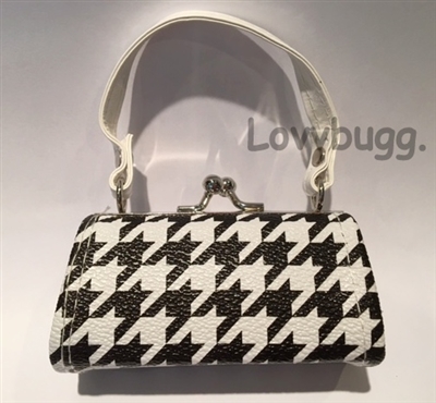 Mini Black and White Houndstooth Purse
