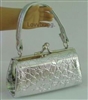 Mini Shiny Silver Crocodile Purse