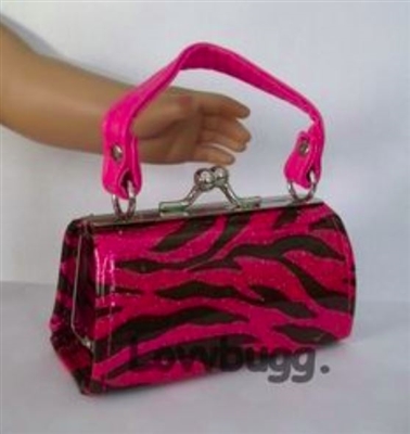 Mini Hot Pink Zebra Glitter Purse