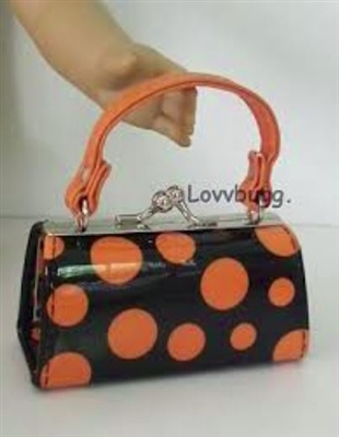 Mini Orange Spots on Black Purse