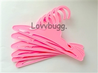 Six Pink Bar Hangers 7 in for American Girl 18 inch or Baby Doll Clothes Storage Accessory