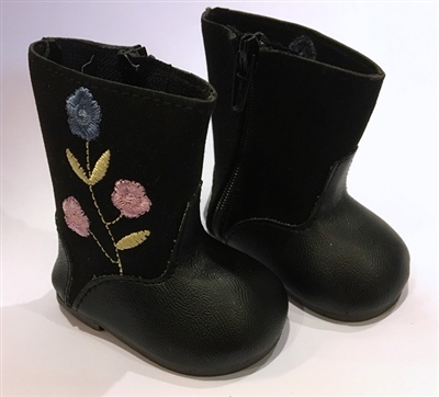 Black Flower Boots