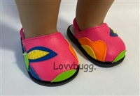 Hot Pink Flower Clogs for American Girl 18 inch or Bitty Baby Born Doll Shoes Accessory
