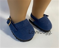 Navy Blue Suede Clogs for American Girl 18 inch or Bitty Baby Born Doll Shoes Accessory