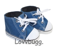 Royal Blue High Tops Sneakers for American Girl 18 inch or Bitty Baby Born Doll Shoes Accessory