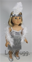 Silver Sequins Flapper Costume for 18 inch American Girl Doll Clothes