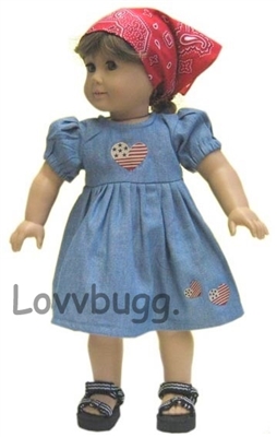 Patriotic Heart Denim Dress Set