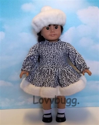 Snow Leopard Skating Dress  for American Girl 18 inch Doll Clothes