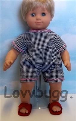 Baby Doll Romper in Black and Red Checks