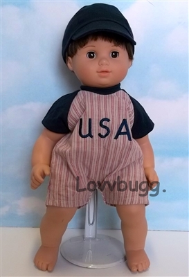 Navy Baseball Set Baby Doll