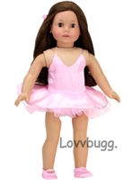 Pink Satin Ballet with Slippers for 18 inch American Girl Doll Clothes