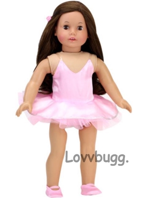 Pink Satin Ballet with Slippers for 18 inch American Girl Doll Clothes