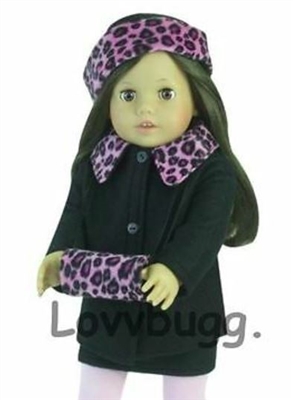 Pink and Black Leopard Jacket Set