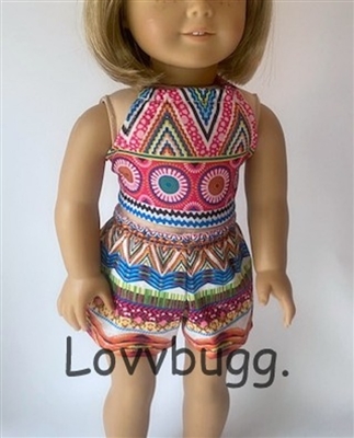 Rainforest Beach Dress/Shorts Repro for Lea GOTY 2016 for 18 inch American Girl or Baby Doll Clothes