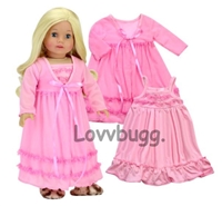 Pink Nightgown and Robefor American Girl 18 inch Doll Clothes